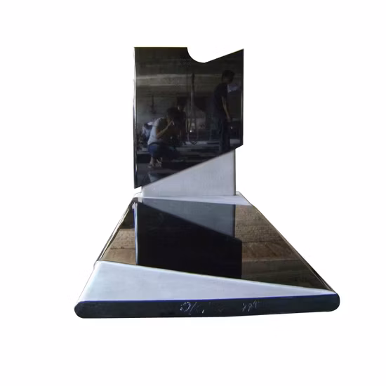 Lápida mortuoria del cementerio de granito negro Lápida sepulcral con talla